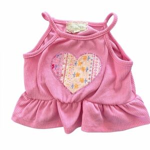 btween Pink Heart Patterned Kids Top